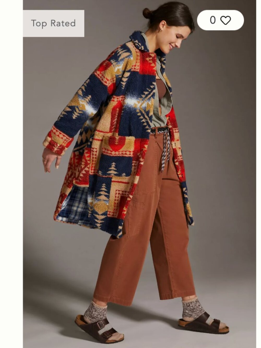 Anthropologie Pilcro Leopard Sherpa Duster